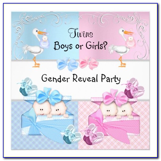 Twin Gender Reveal Invitations Free