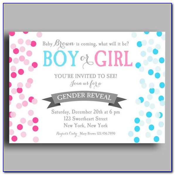 Twin Gender Reveal Party Invitations