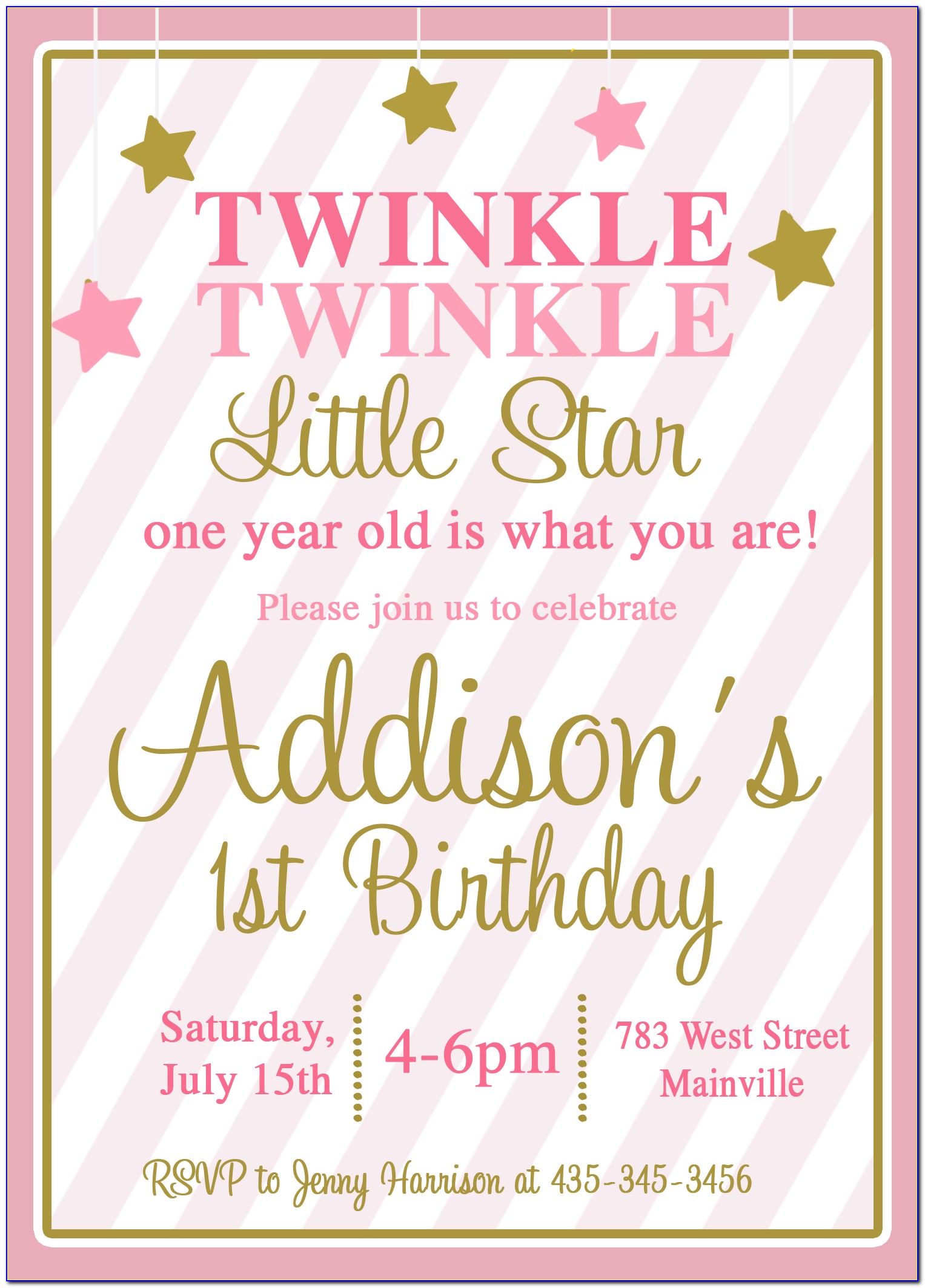 Twinkle Twinkle Little Star 1st Birthday Party Favors