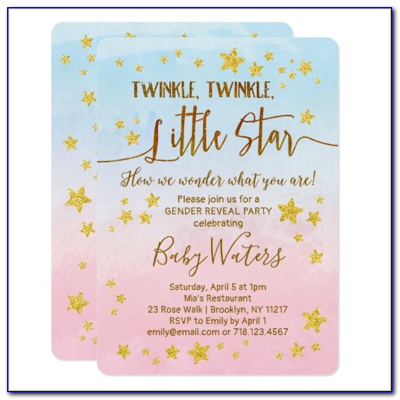 Twinkle Twinkle Little Star Gender Reveal Invitations Free Download
