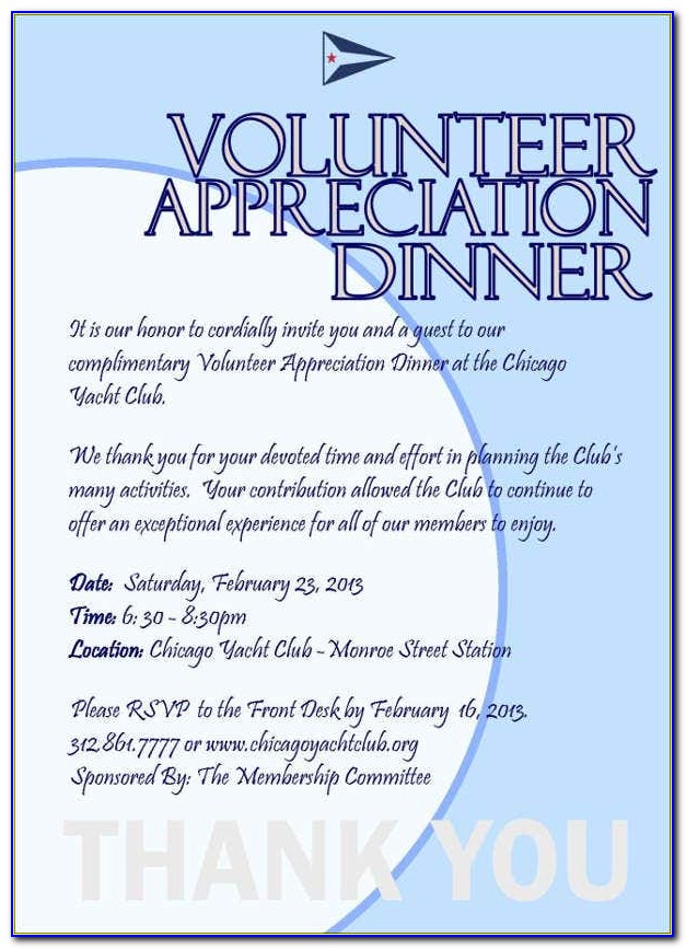 Volunteer Appreciation Party Invitation Wording