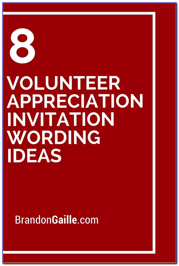 Volunteer Recognition Invitation Wording