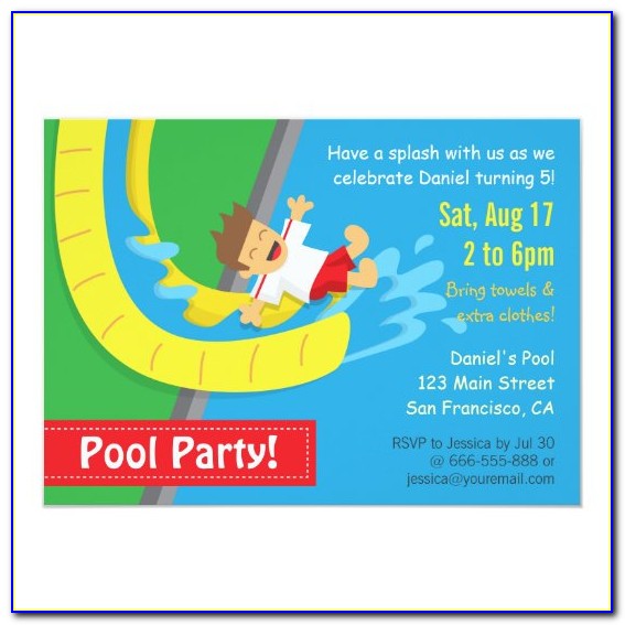 Water Slide Party Invitations