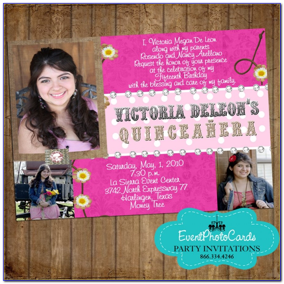 Western Themed Quinceanera Invitations