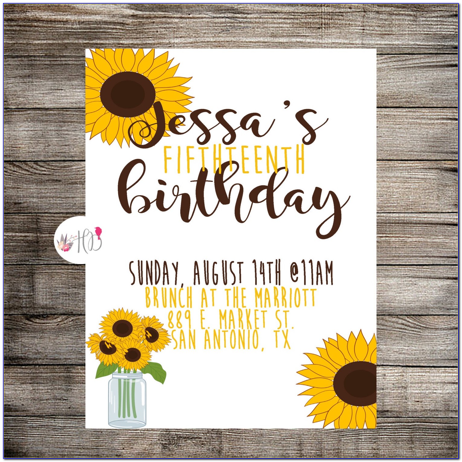 Zazzle Sunflower Birthday Invitations