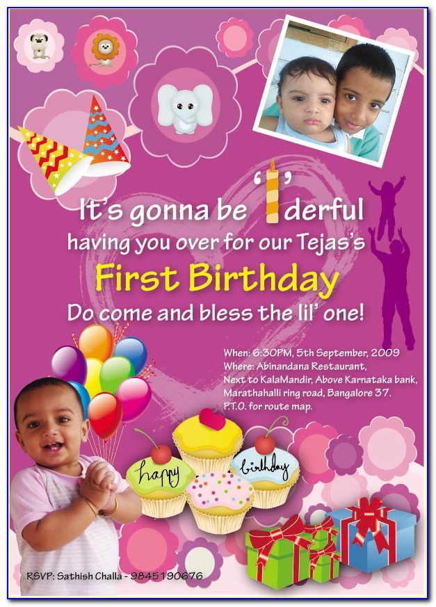 1st Birthday Invitation Cards Indian Style