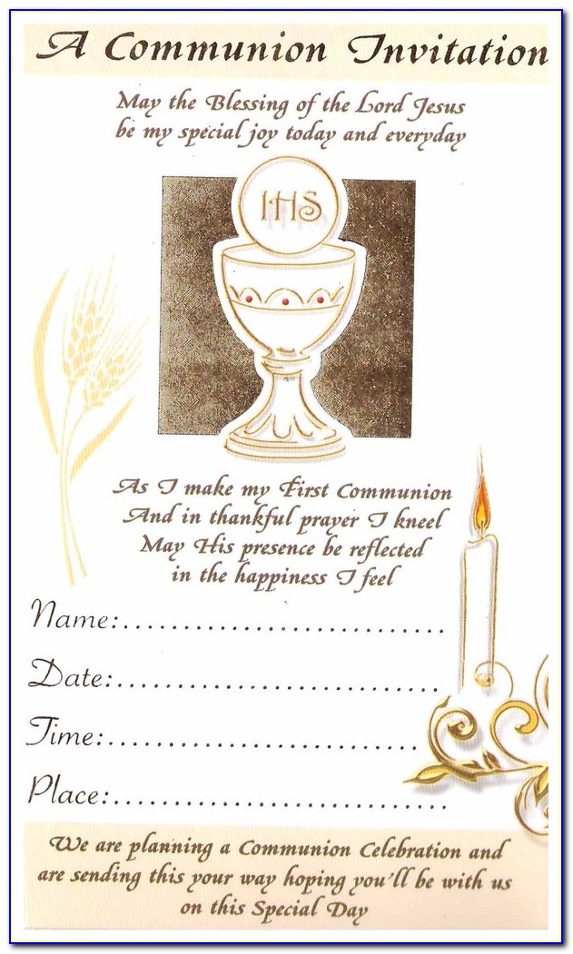 1st Communion Invitations Catholic