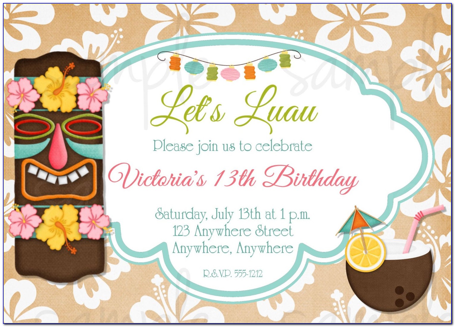 30th Birthday Luau Invitation Wording