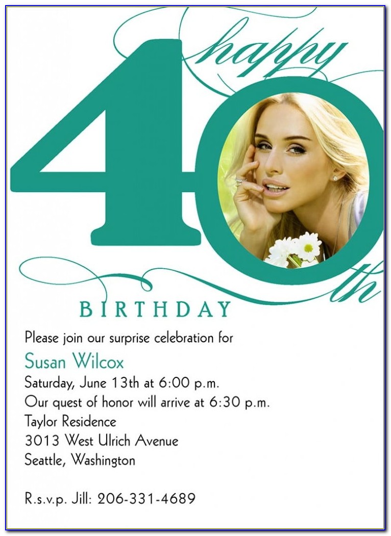 40th Birthday Invitations Online Free
