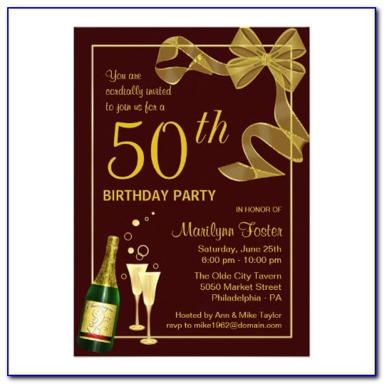 50 Year Old Birthday Invitation Ideas