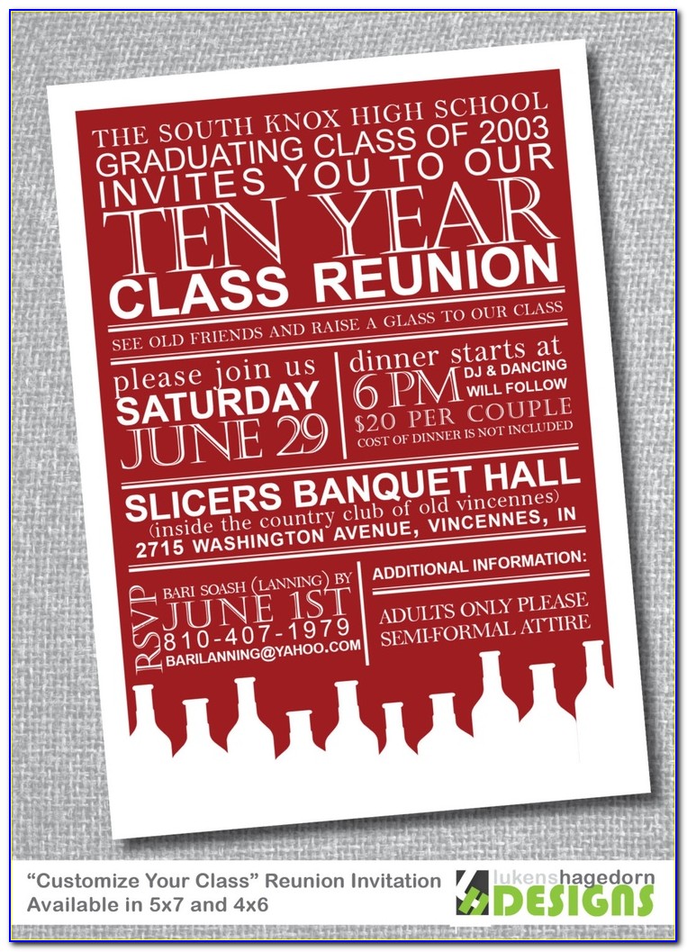 50th Class Reunion Invitation Ideas