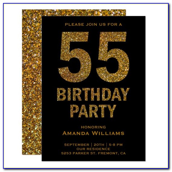 55th Birthday Invitation Card