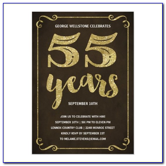 55th Birthday Invitation Sample