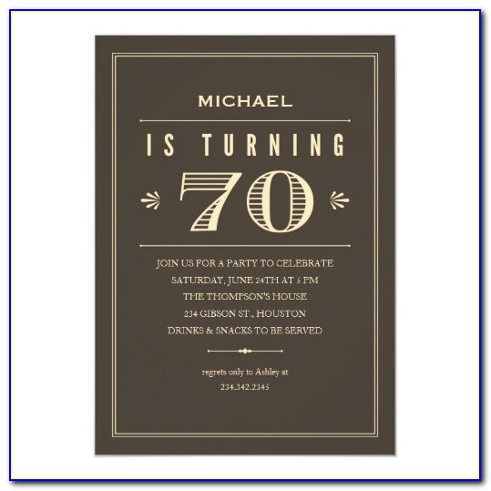70th Birthday Invitations For Man