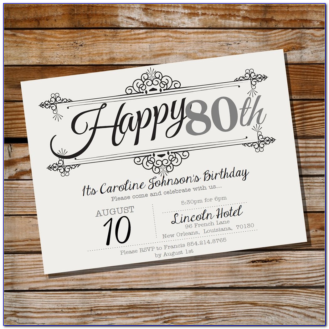 80th Birthday Invitations Amazon