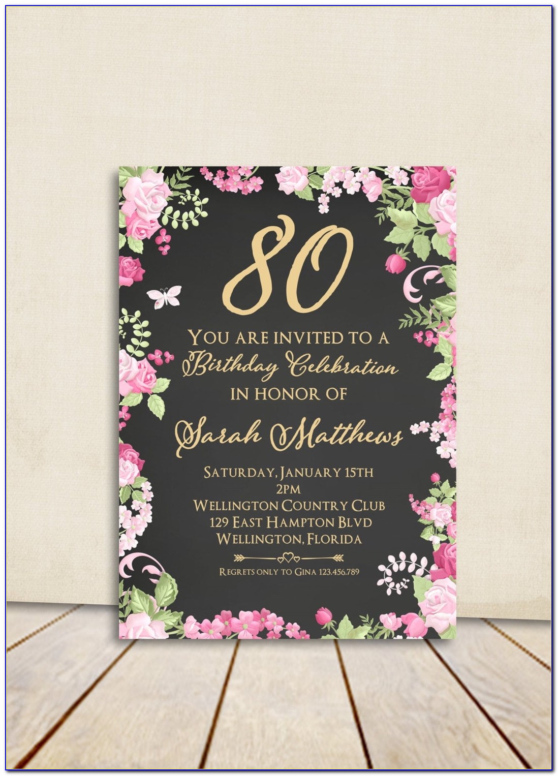 80th Birthday Invitations Card Factory