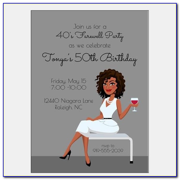African American 50th Birthday Invitations