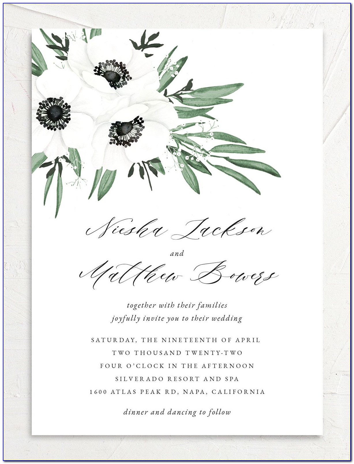 Anemone Wedding Invitations