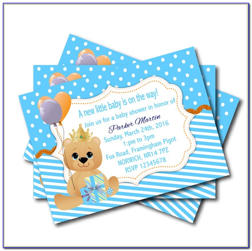 Baby Bear Birthday Invitations