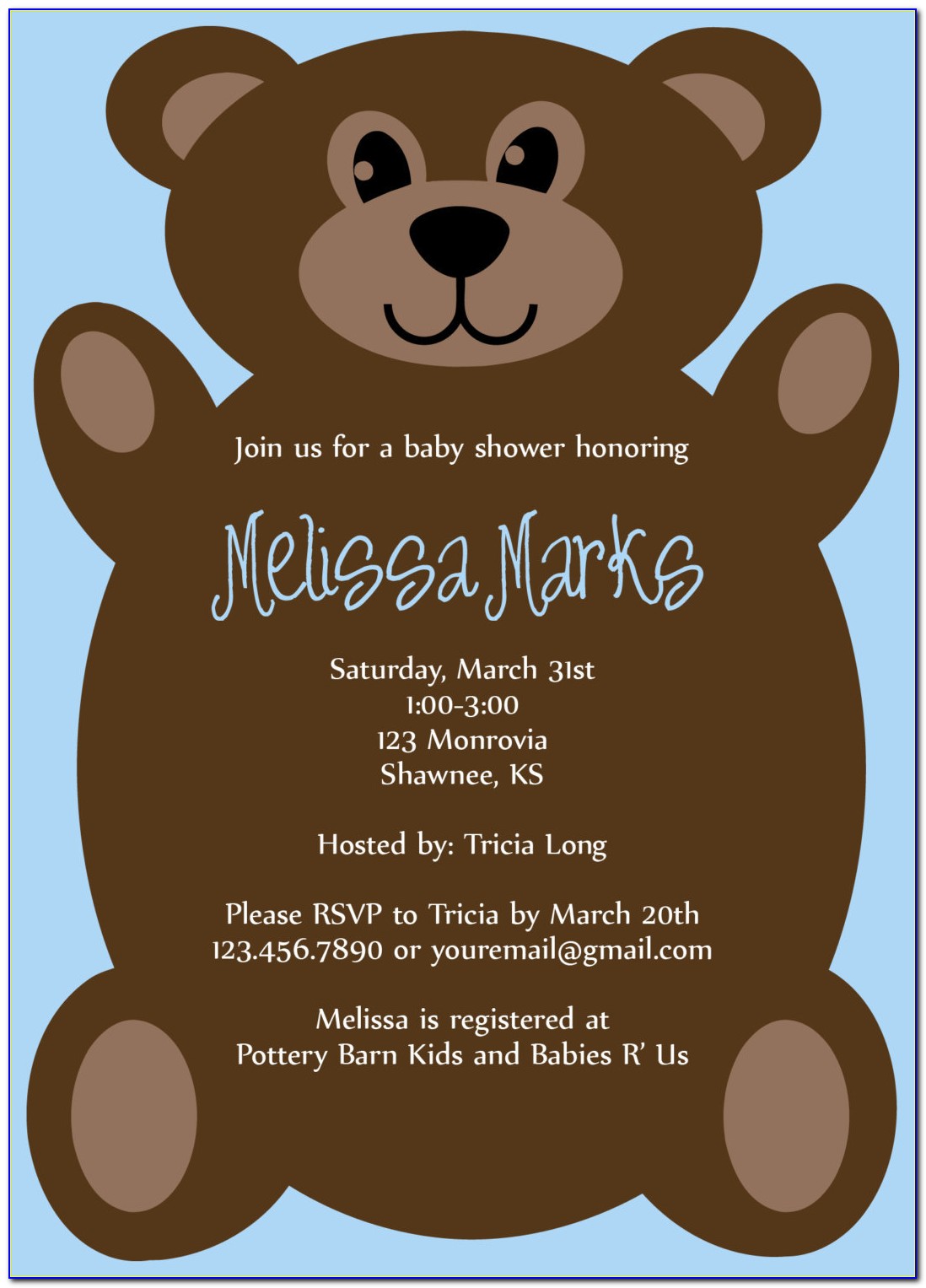 Baby Bear Invitations