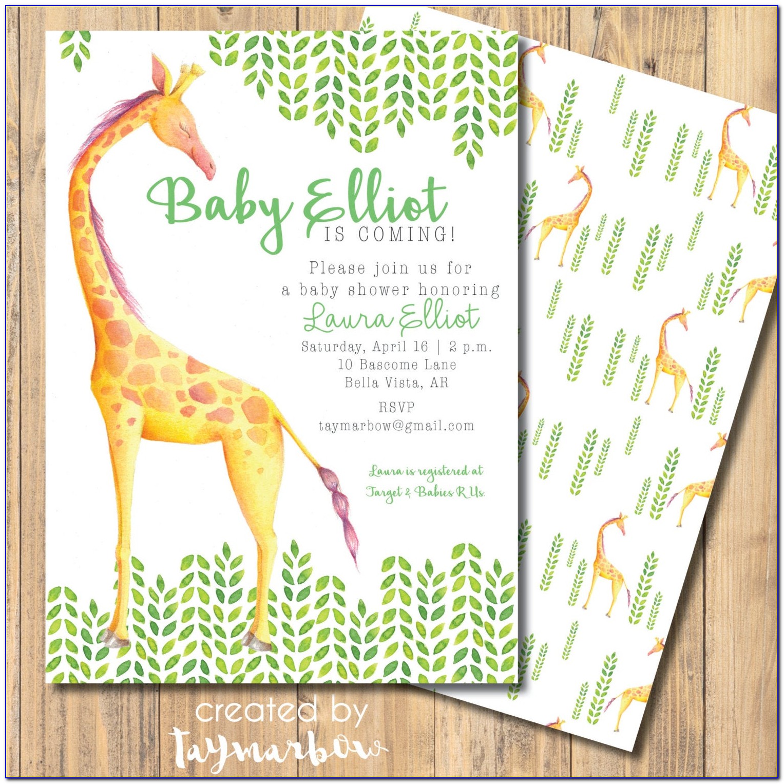 Baby Boy Safari Invitations