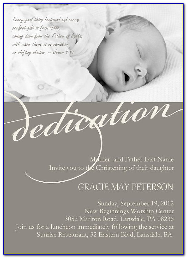 Baby Dedication Invitation Wording