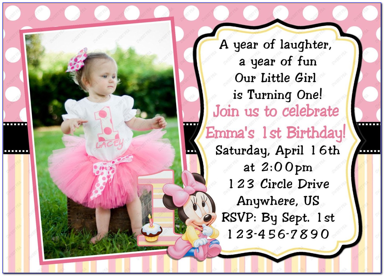 Baby Girl Party Invitation Card