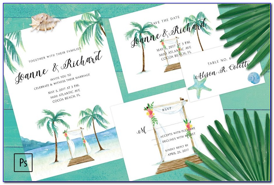 Beach Theme Wedding Invitation Sets