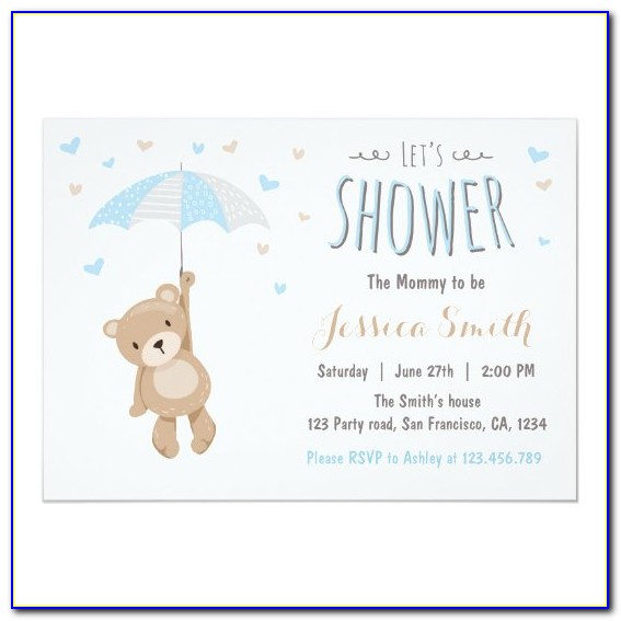 Bear Baby Shower Invitations Girl