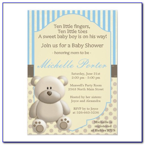 Bear Baby Shower Invitations Printable