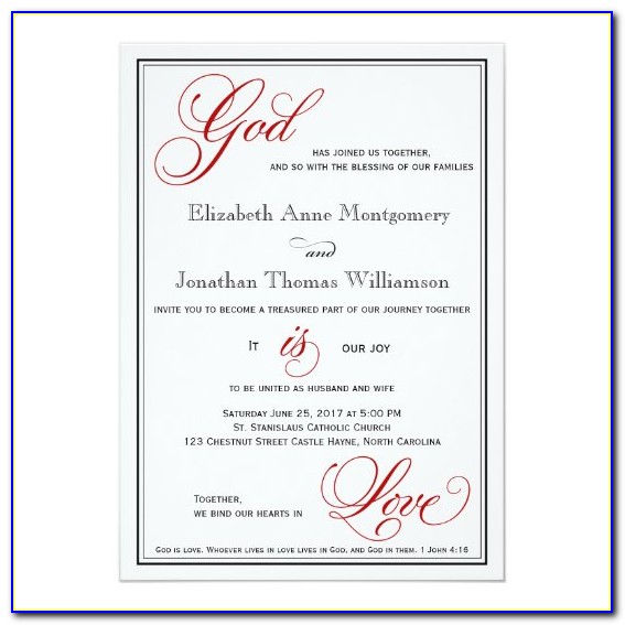Biblical Wedding Invitation Wording