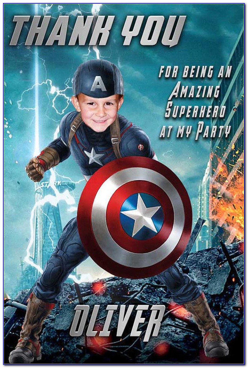 Birthday Invitation Captain America Theme