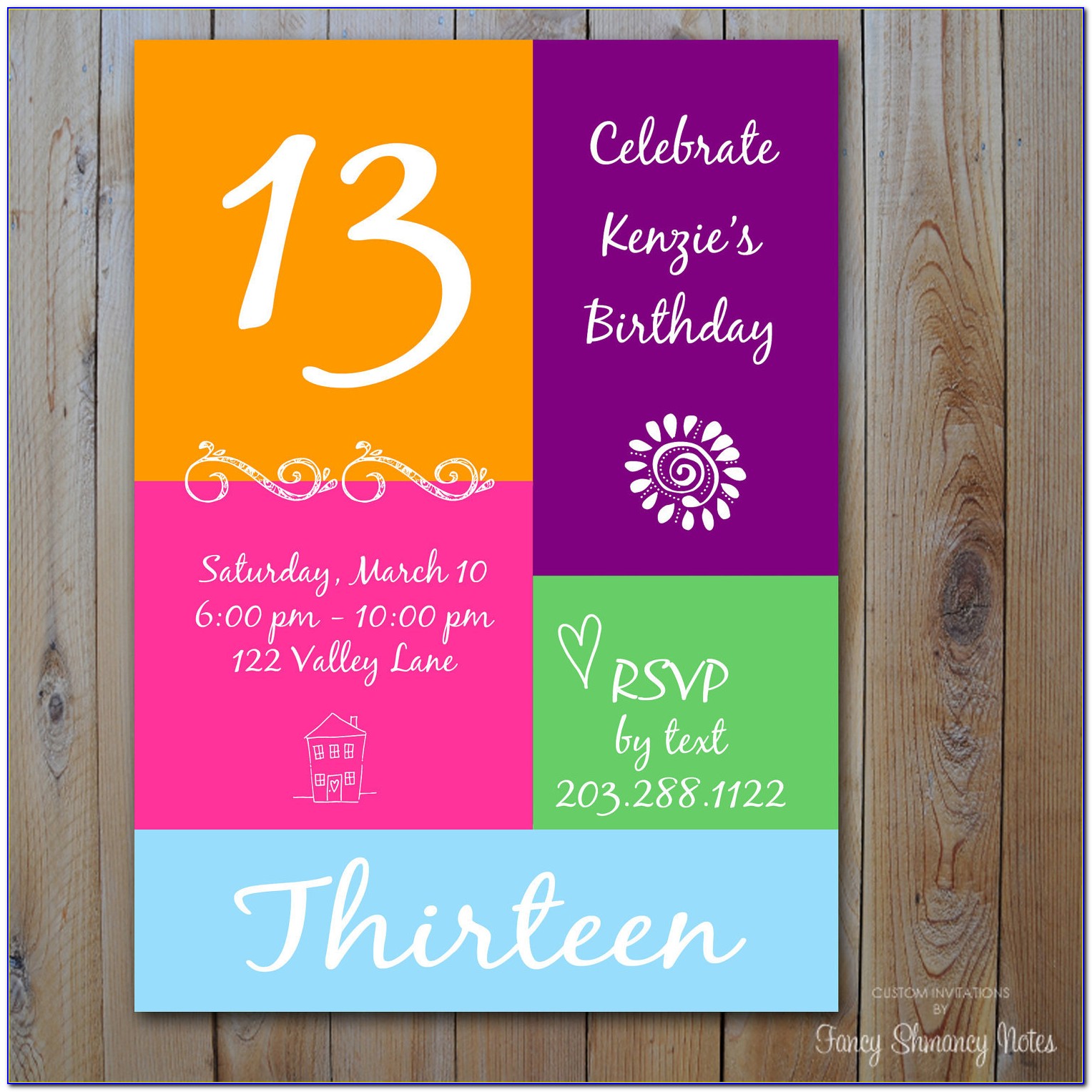 Birthday Invitations For 13 Yr Old Girl