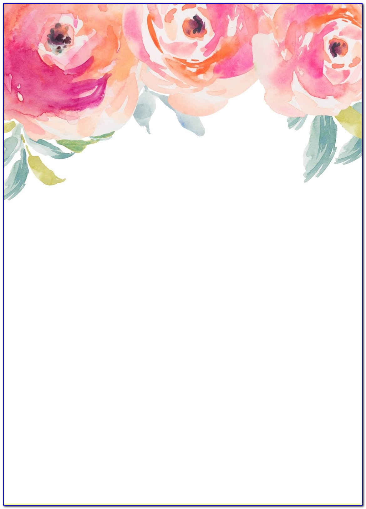 Blank Floral Invitation Template