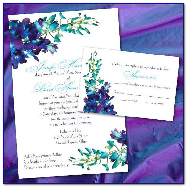 Blue Orchid Wedding Invitations