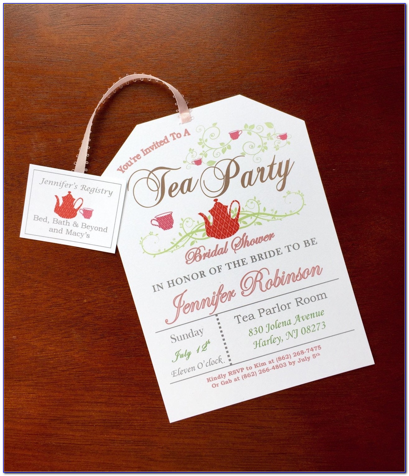 Bridal High Tea Invitation Wording