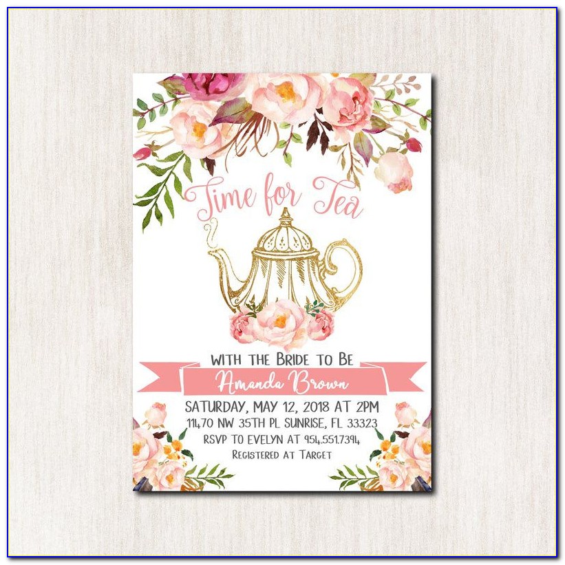 Bridal Shower Tea Invitation Wording