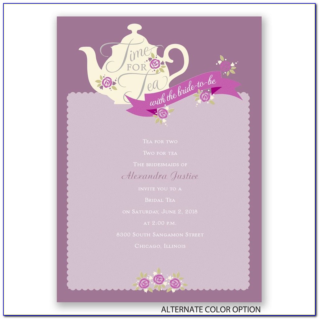Bridal Shower Tea Party Invitation Wording