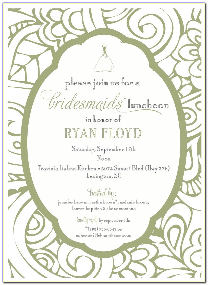 Bridesmaids Luncheon Invitation Ideas