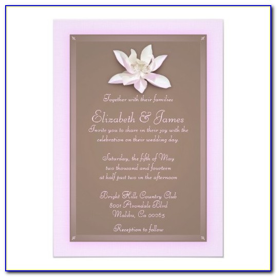 Brown And Pink Wedding Invitations