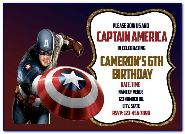 Captain America 1st Birthday Invitation