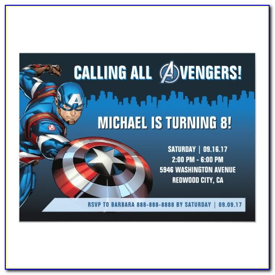 Captain America Birthday Invitation Ideas