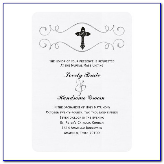 Catholic Marriage Invitation Card Wording