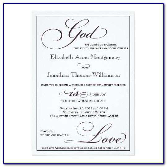 Christian Marriage Invitation Wordings In English