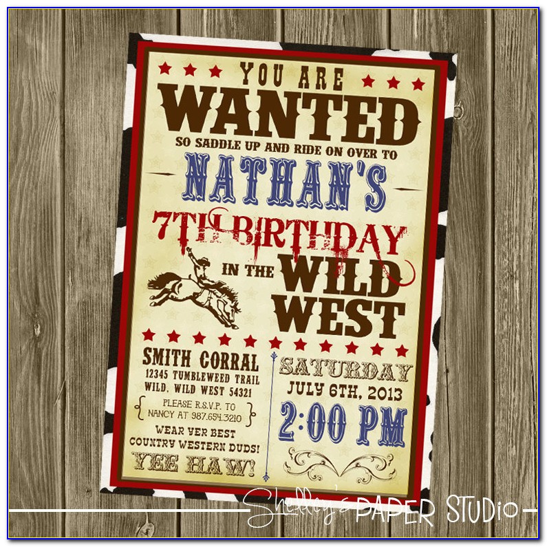Cowboy Party Invite Sayings