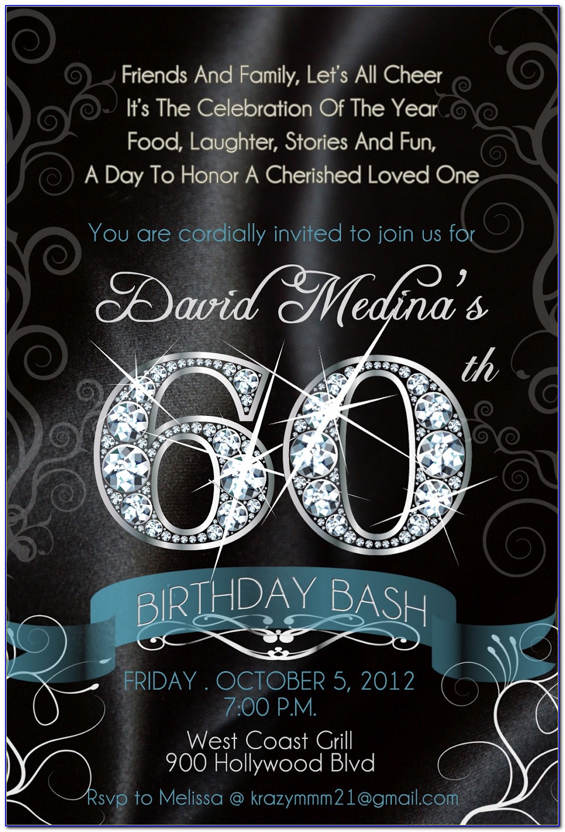 Diamond Birthday Invitations