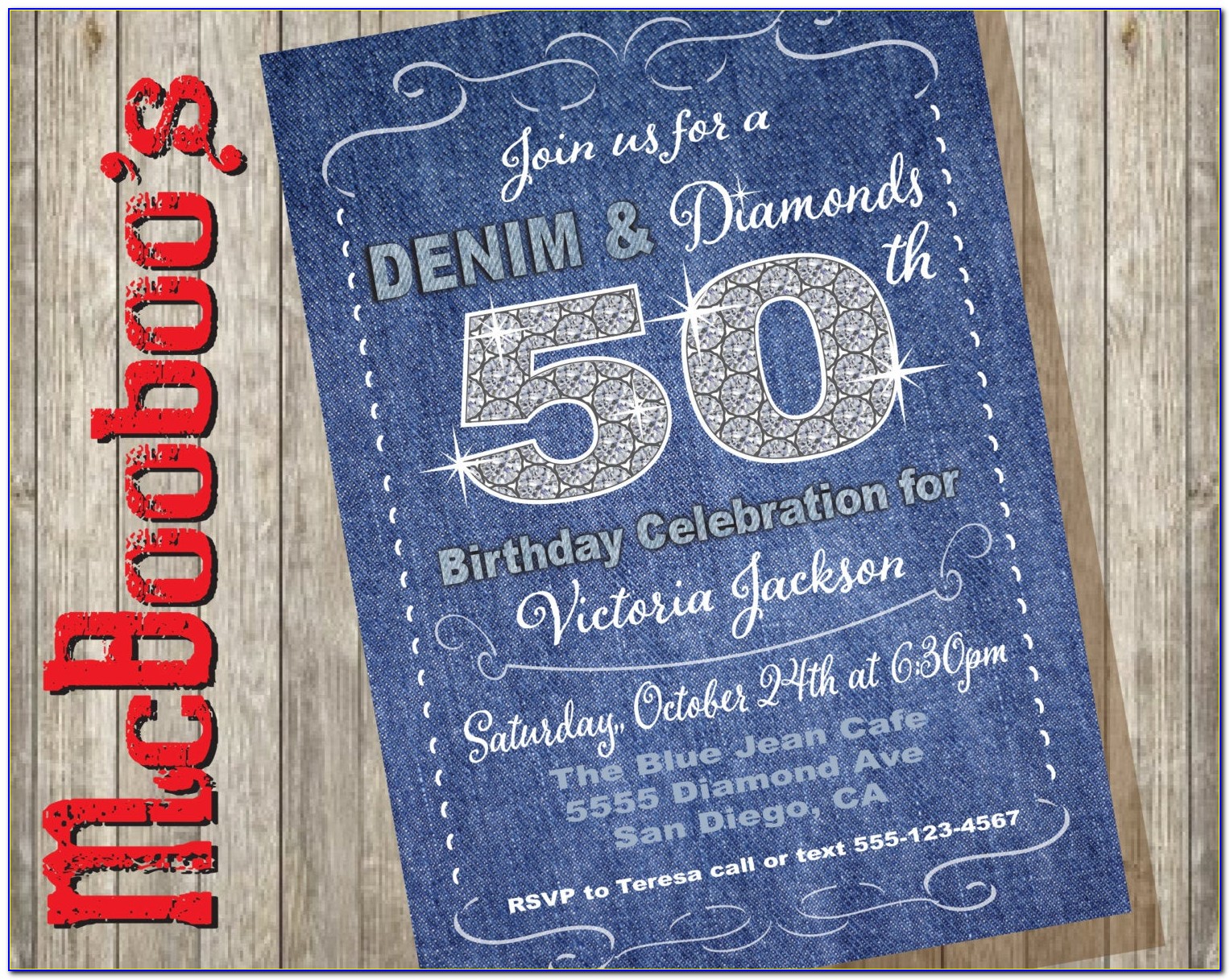 Diamond Birthday Party Invitations