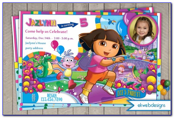 Dora The Explorer Free Printable Birthday Invitations