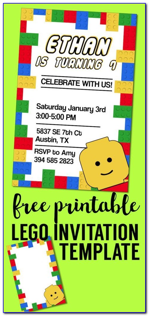Editable Lego Birthday Invitations