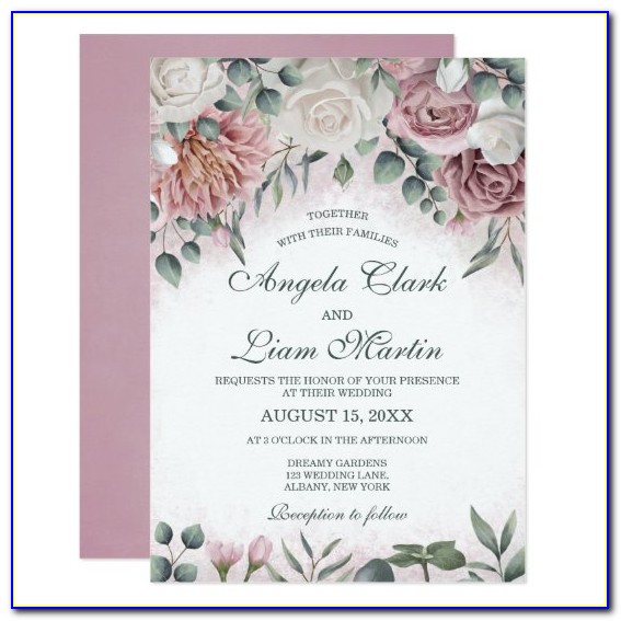 Elegant Dusty Rose Wedding Invitations